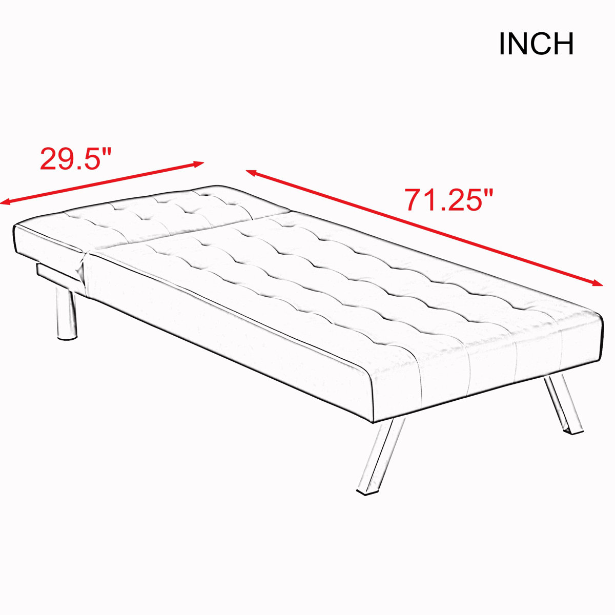 Latitude Run® Cleal Tufted Faux Leather Armless Reclining Chaise Lounge